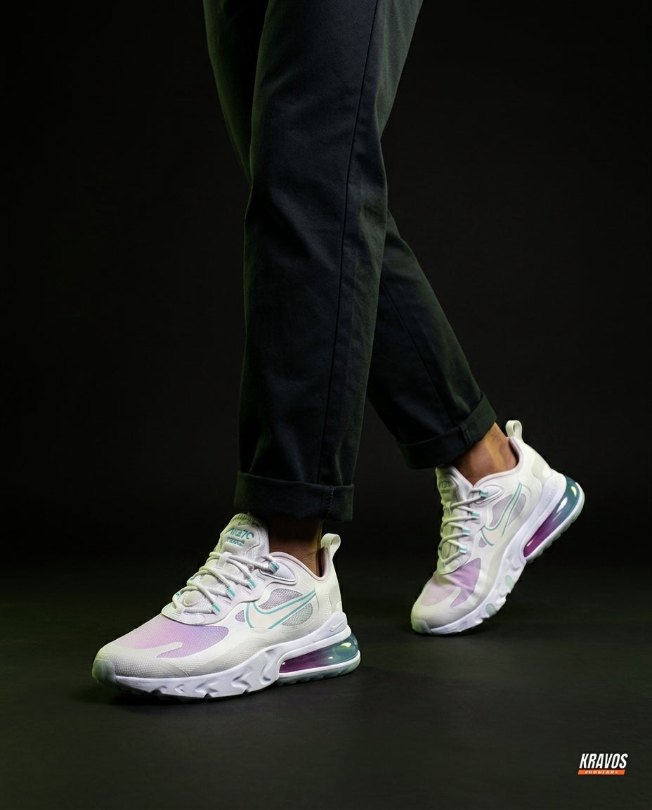 NK 270 Mesh Layered Bubble Runner White Purple Teal