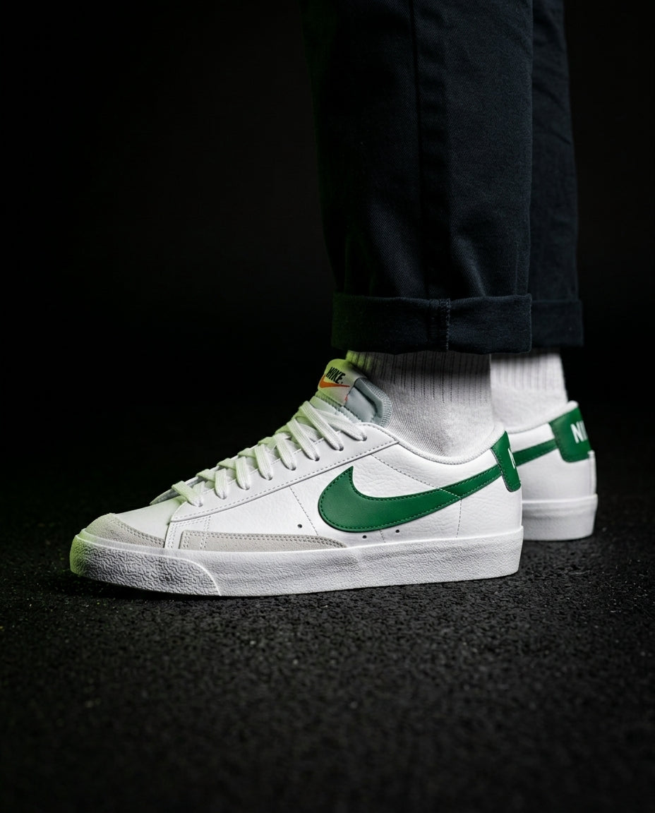 NK 77 Leather Panelled Court Trainer