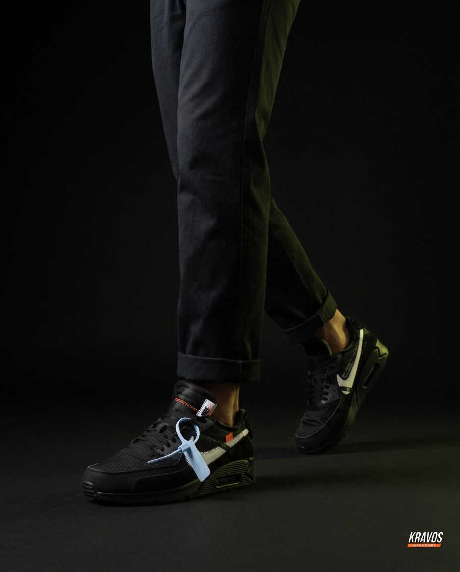NK 90 Mesh Panelled Runner Trainer Black White