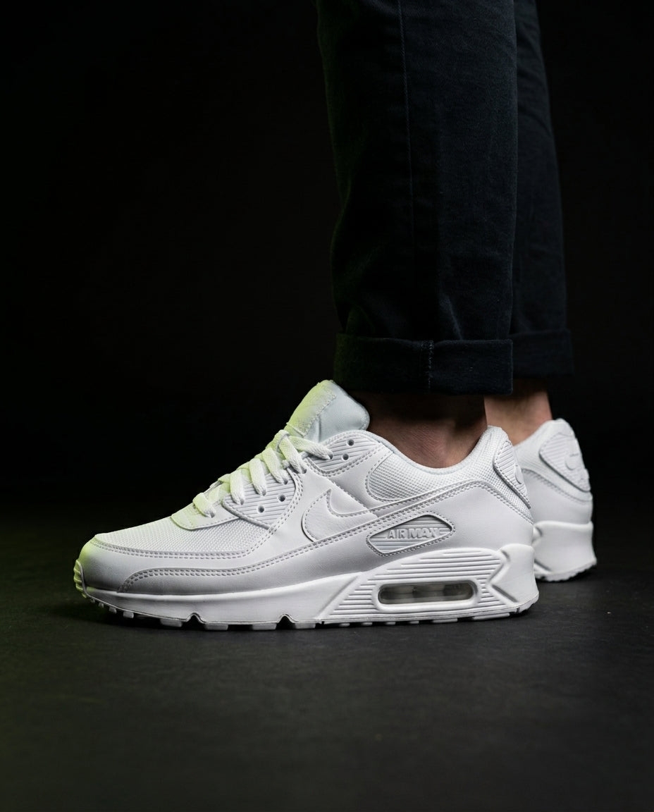 NK 90 Mesh Panelled Runner Trainer Triple White
