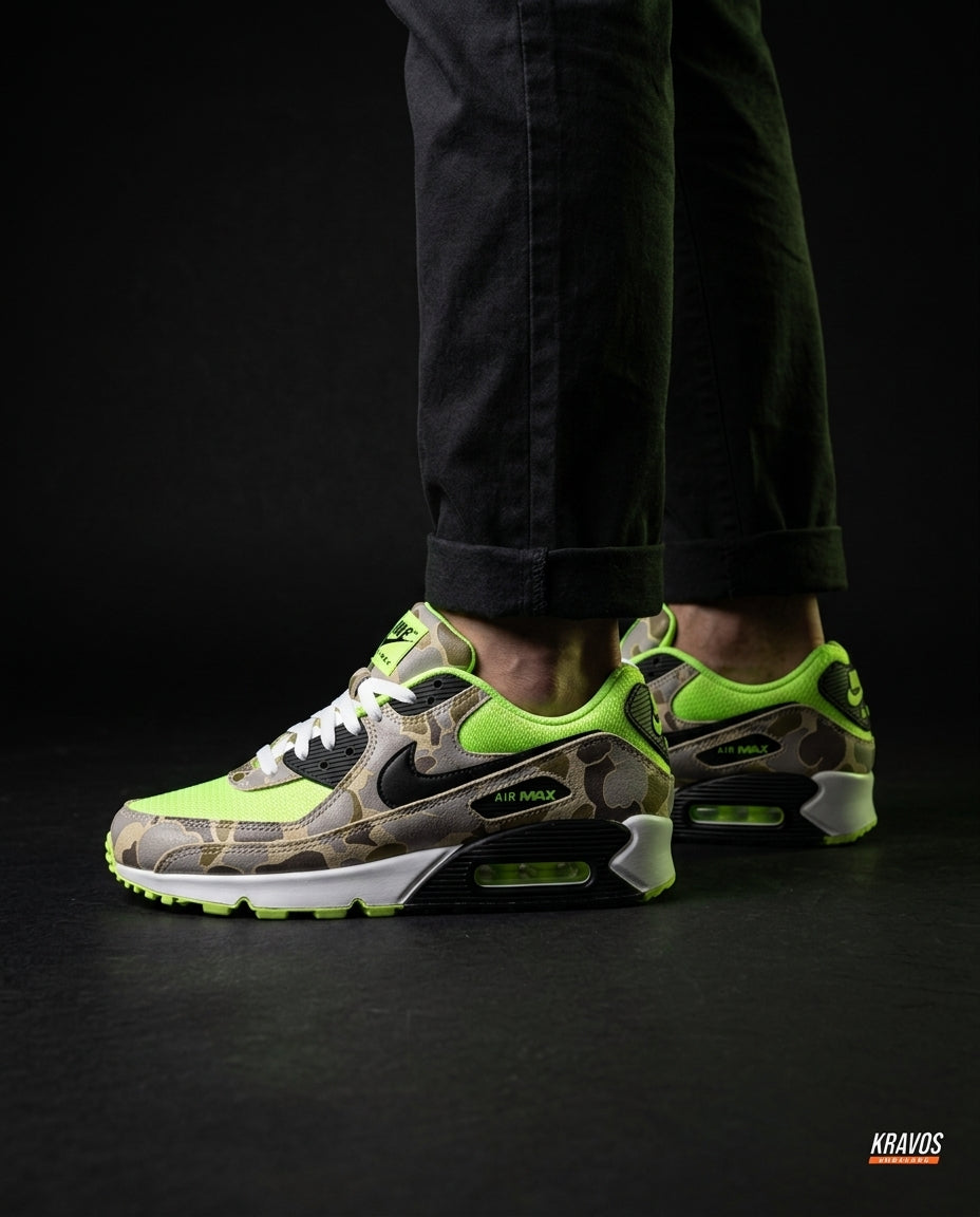 NK 90 Mesh Panelled Runner Trainer Volt Camo Black