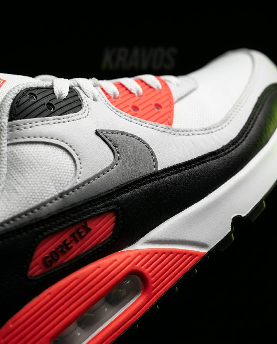 NK 90 Mesh Panelled Runner Trainer White Black Infrared