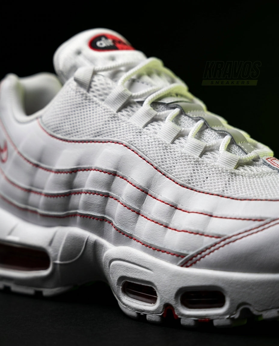NK 95 Mesh Layered Running Trainer White Red