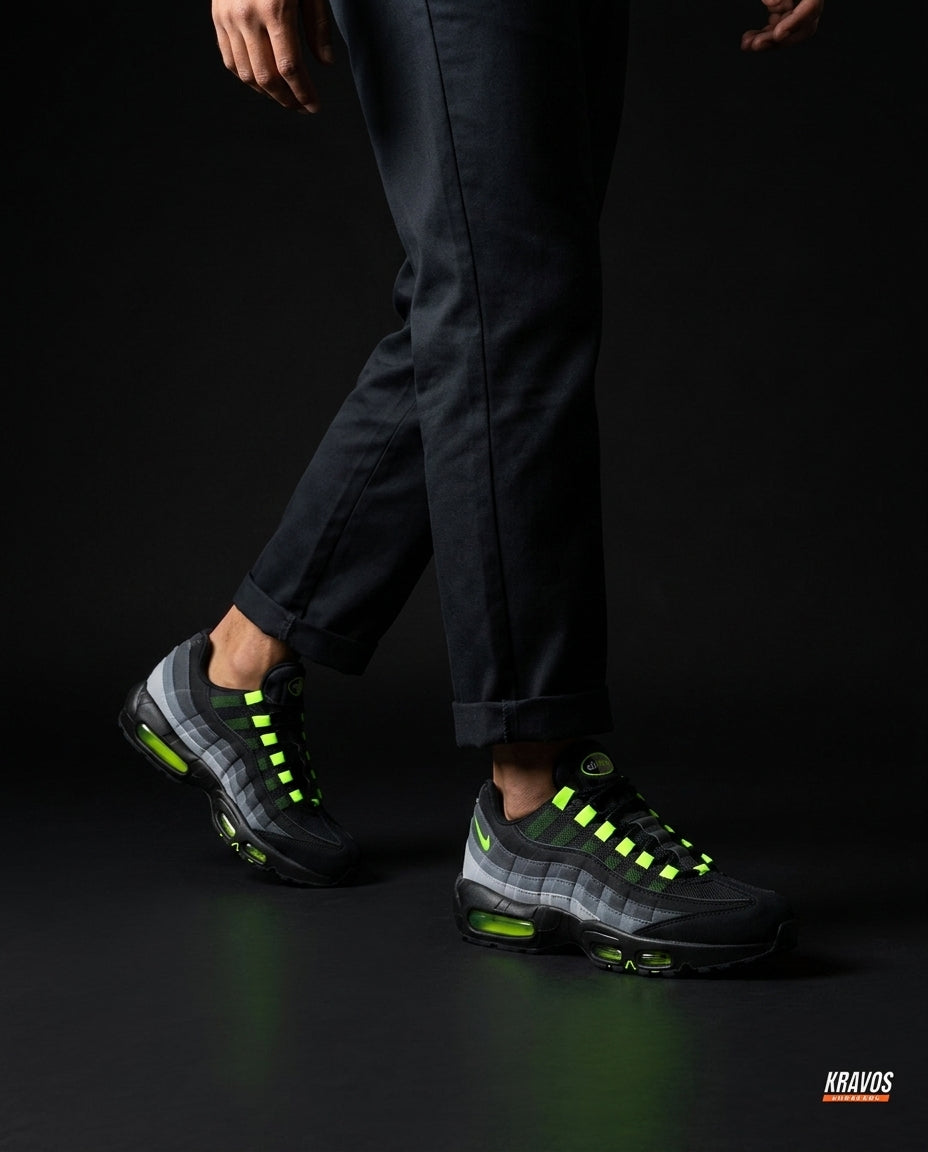NK 95 Mesh Layered Wave Runner Black Neon Green
