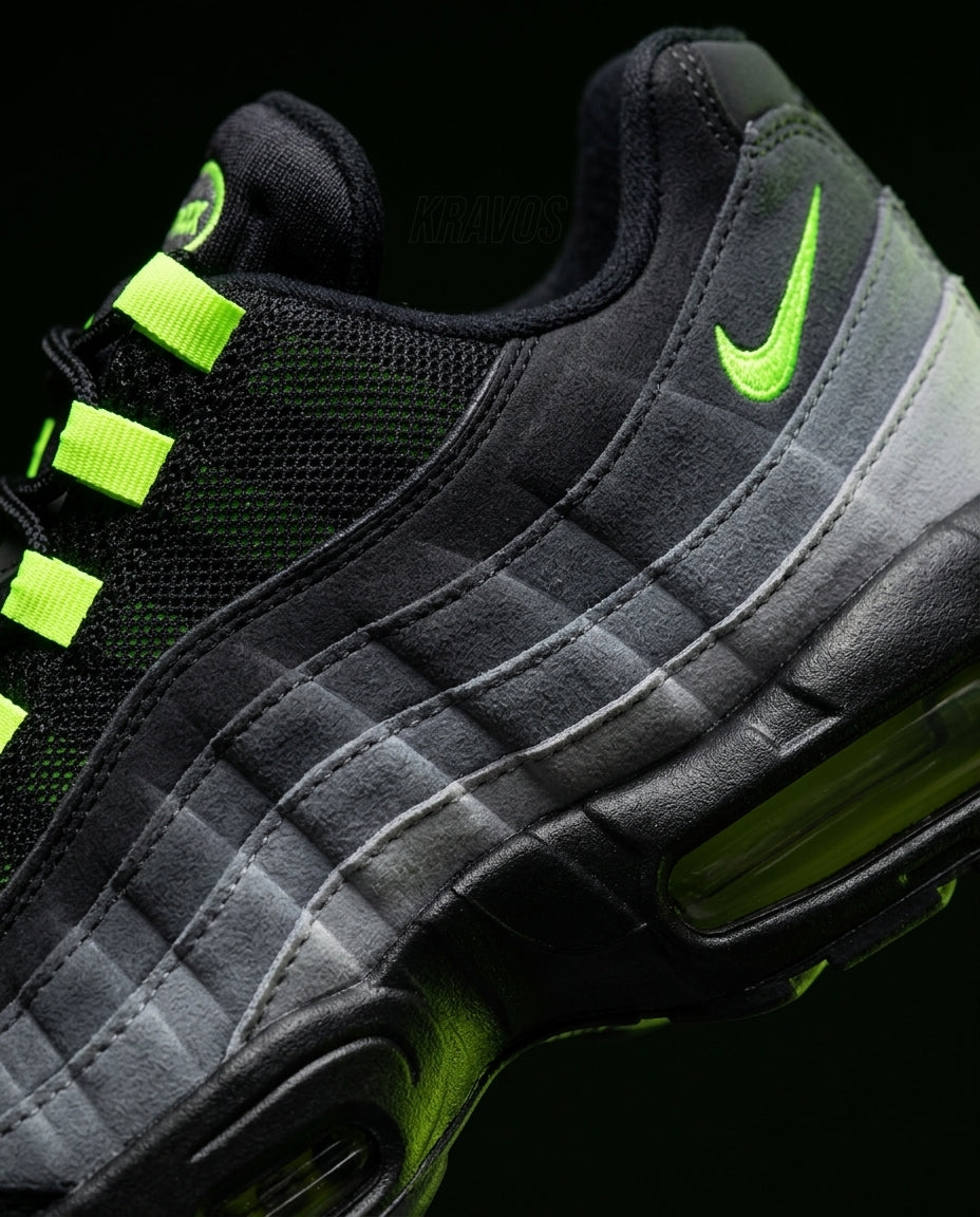 NK 95 Mesh Layered Wave Runner Black Neon Green