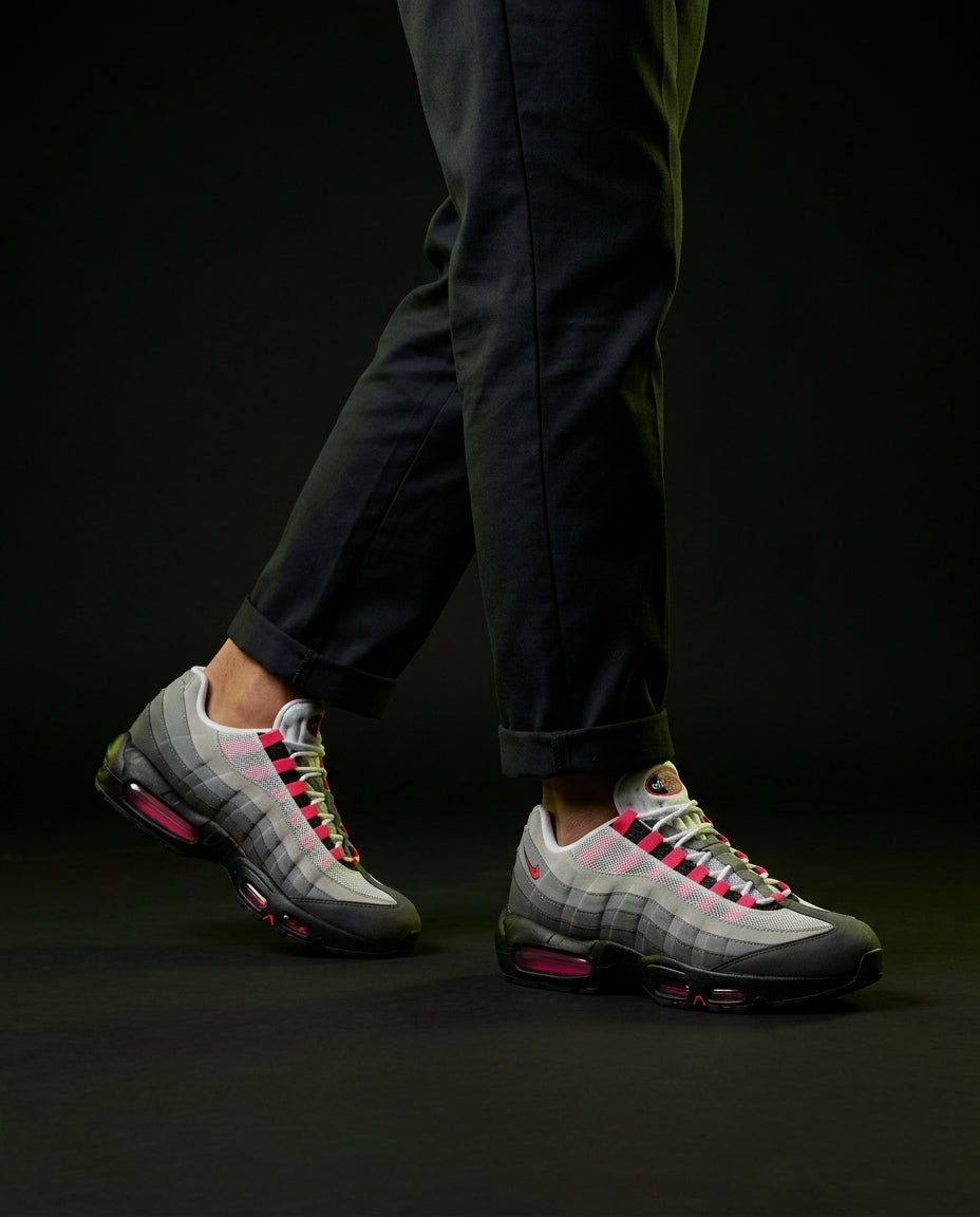 NK 95 Mesh Layered Wave Runner Grey Black Pink