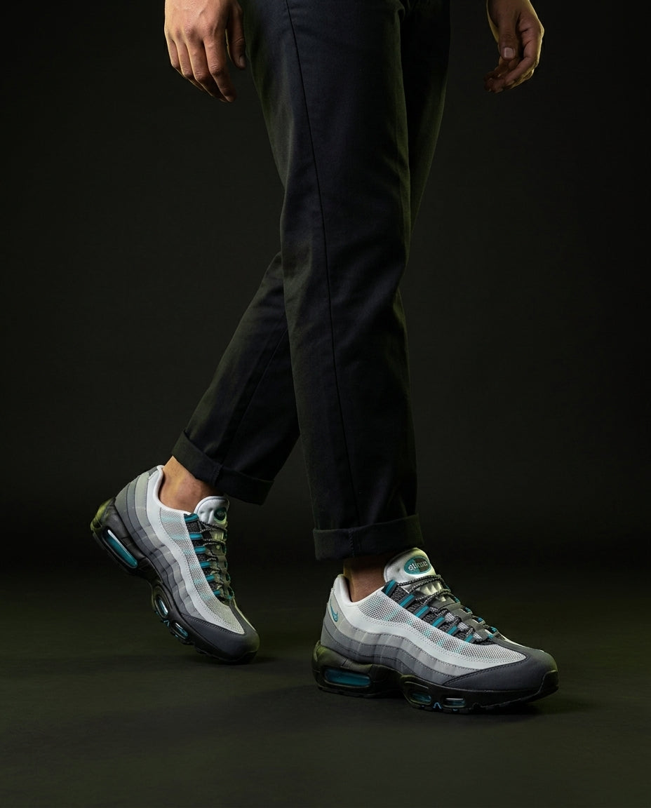 NK 95 Mesh Layered Wave Runner Grey Black Teal