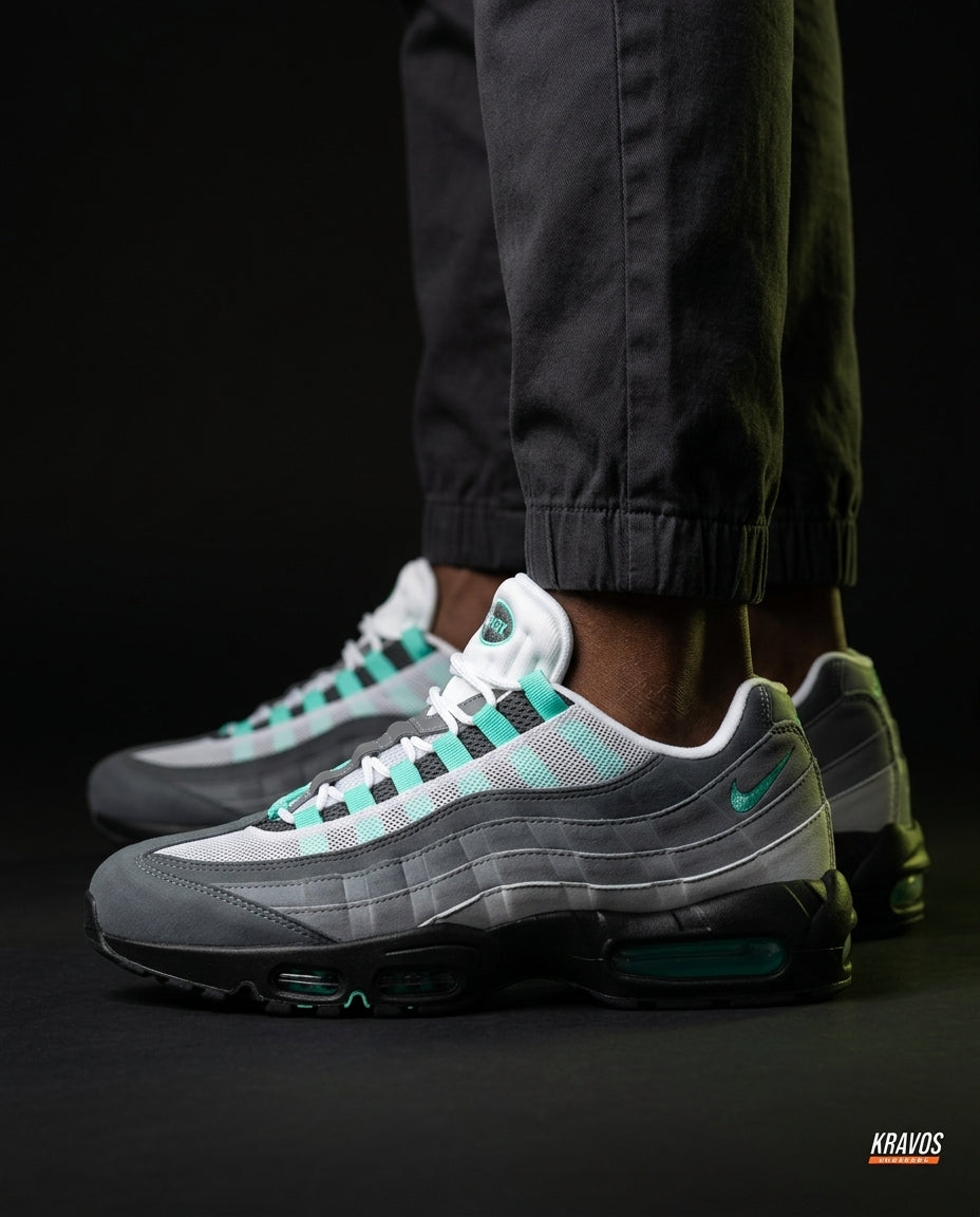 NK 95 Mesh Layered Wave Runner Grey Green Black