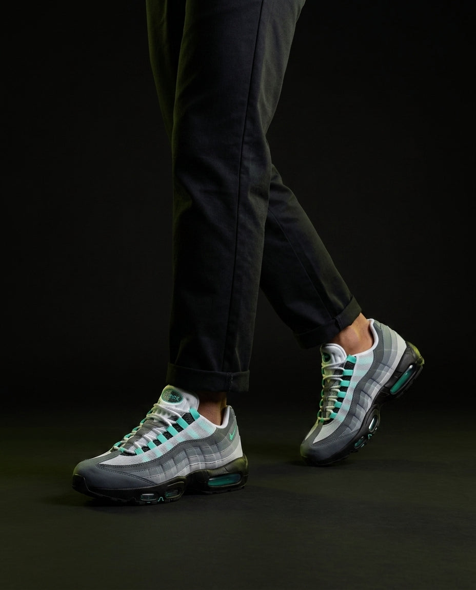 NK 95 Mesh Layered Wave Runner Grey Green Black