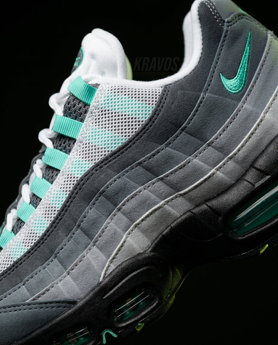 NK 95 Mesh Layered Wave Runner Grey Green Black