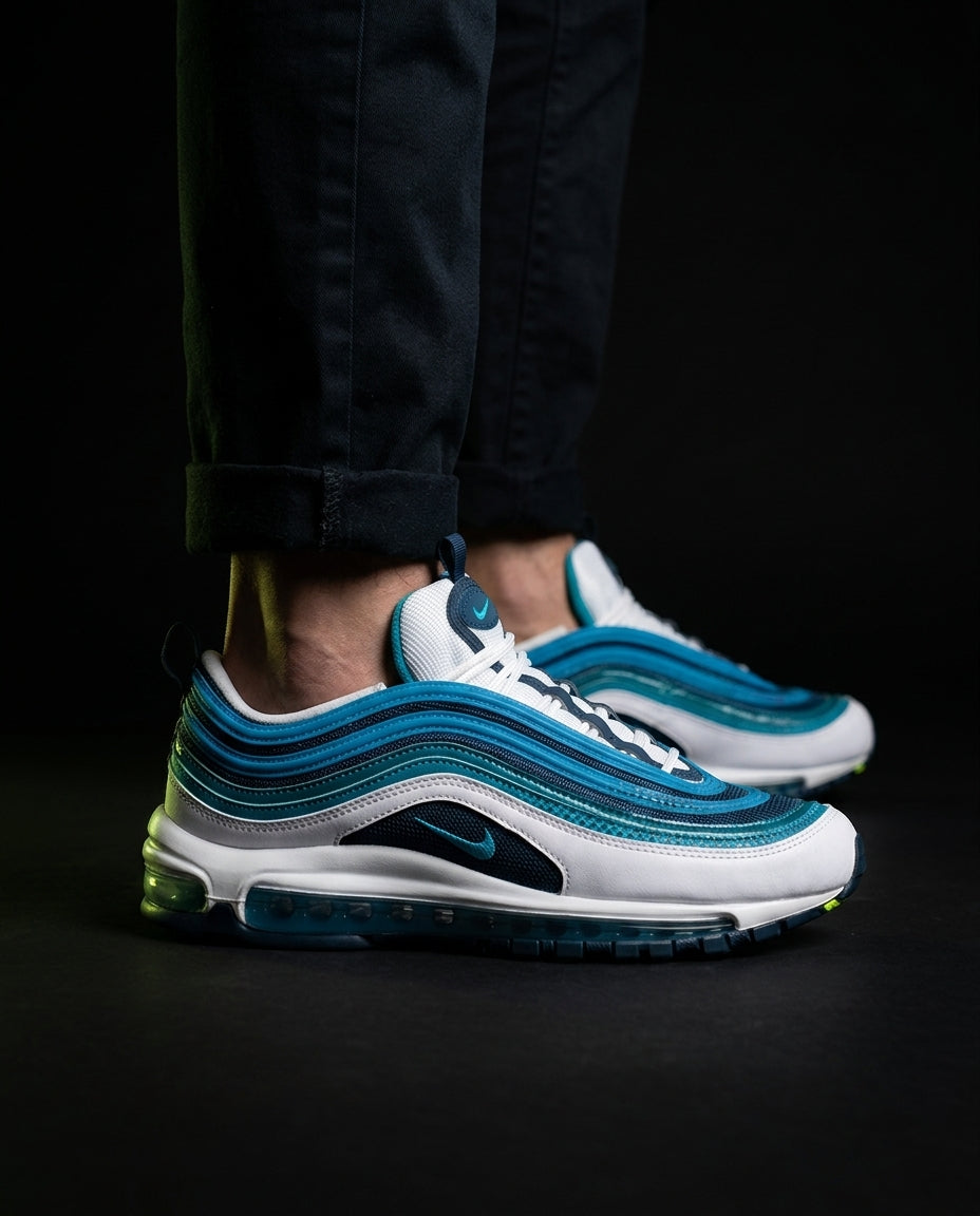 NK 97 Mesh Layered Wave Runner White Blue Navy