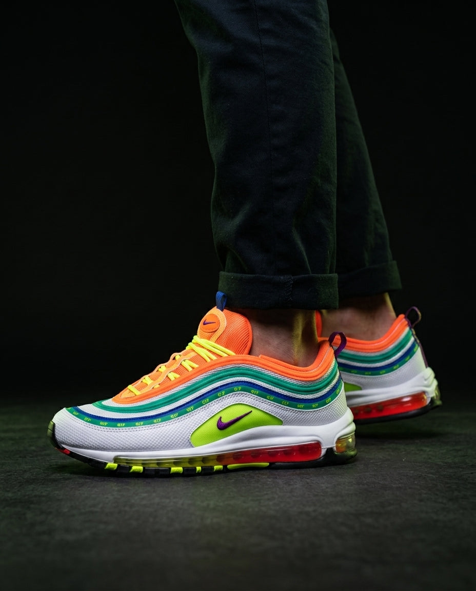 NK 97 Mesh Layered Wave Runner White Multicolor