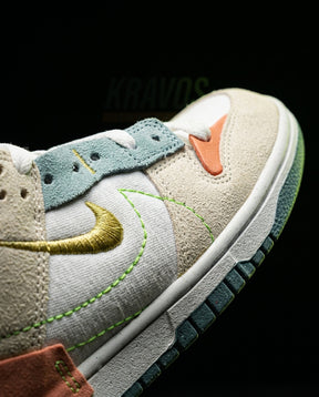 NK Canvas Layered Panelled Trainer Cream Orange Teal