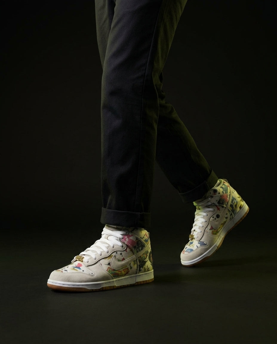 NK Canvas Printed Panelled Skate High