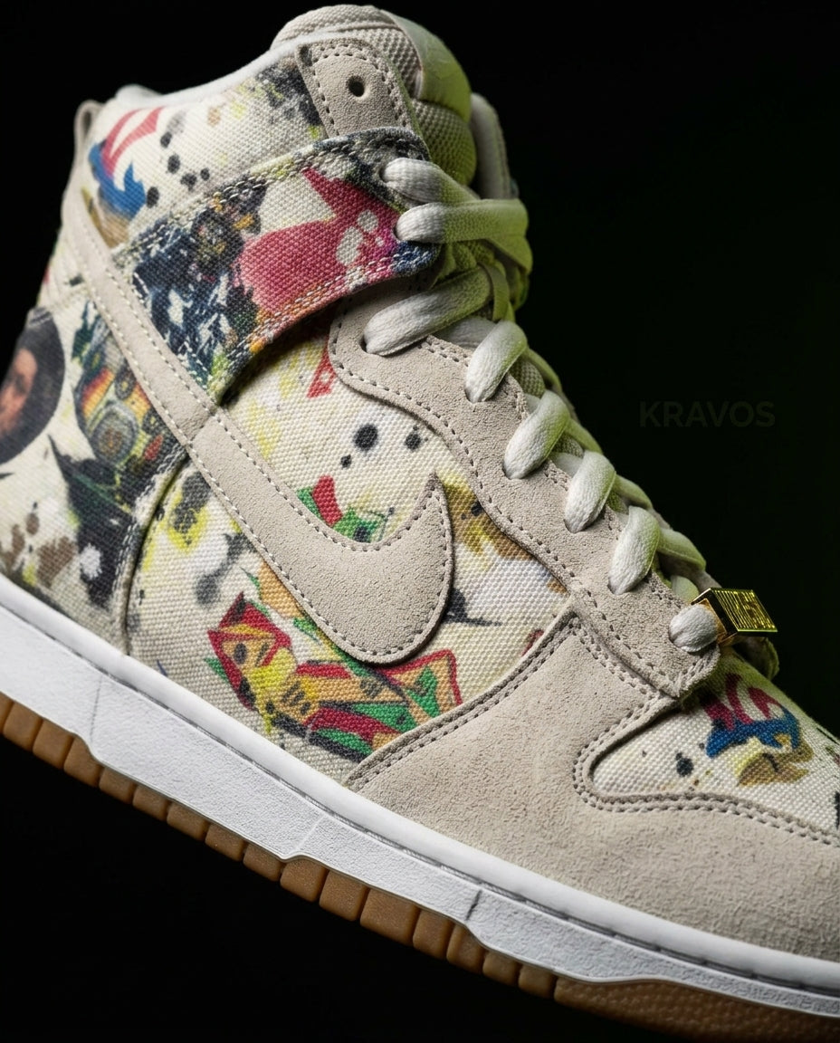 NK Canvas Printed Panelled Skate High
