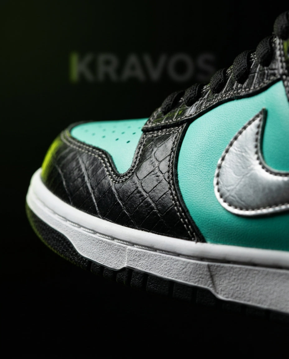 NK Croc-Panel Layered Skate Trainer