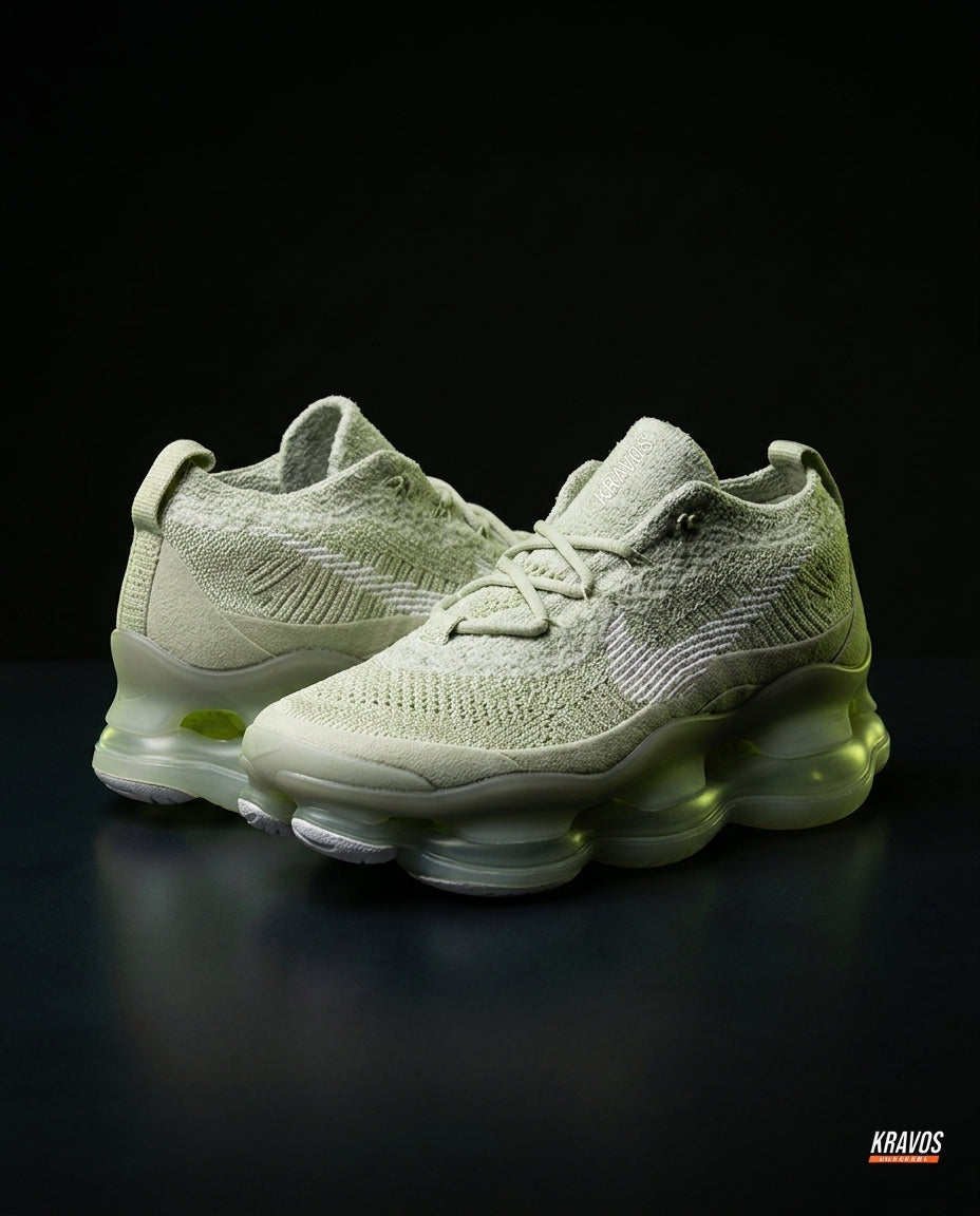 NK Flyknit Pod-Sole Chunky Trainer Sage Green White