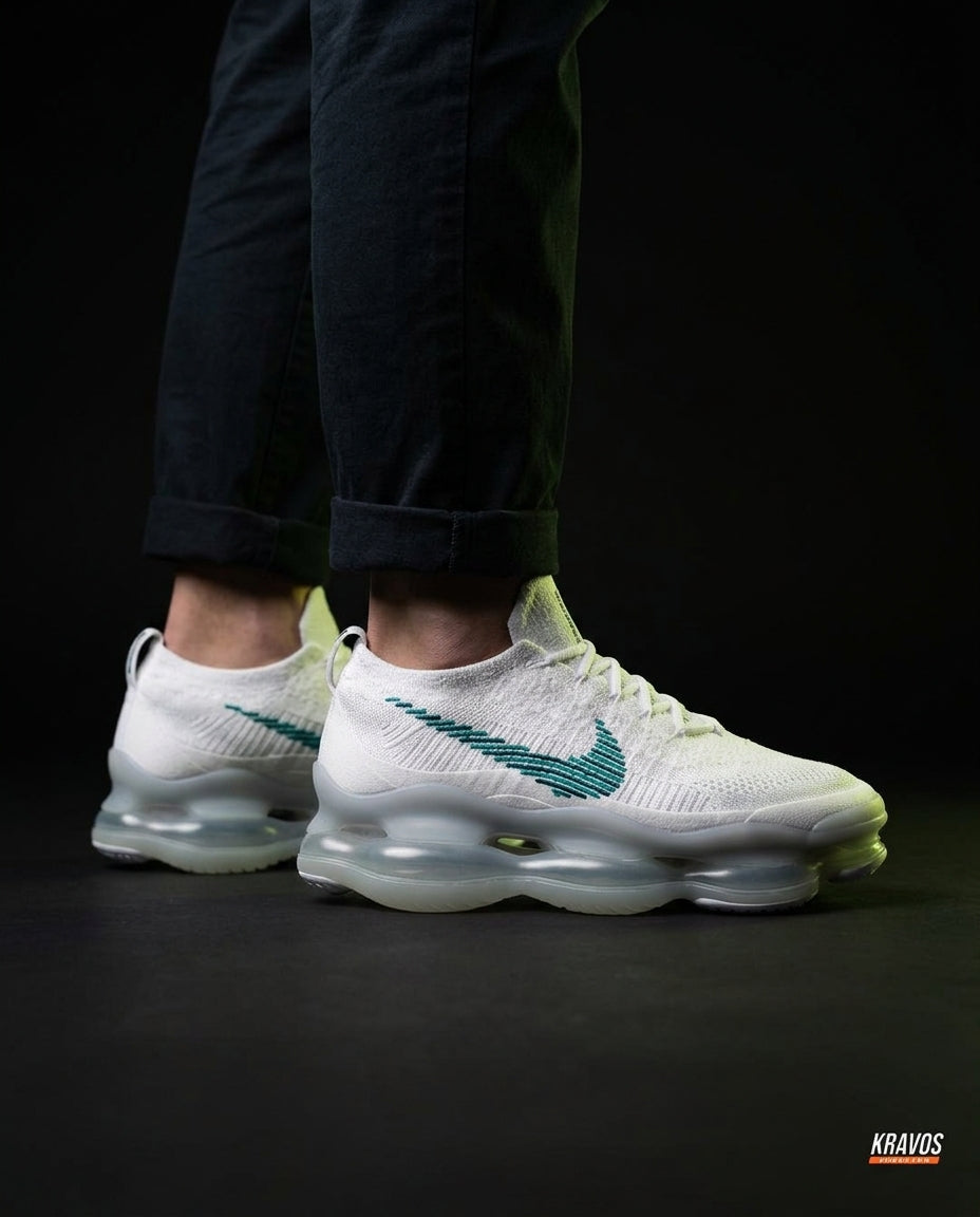 NK Flyknit Pod-Sole Chunky Trainer White Teal