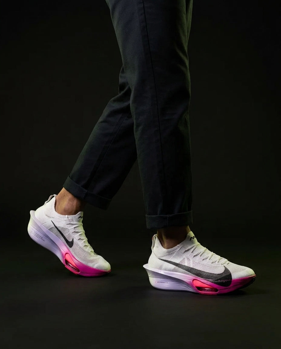 NK Knit Carbon-Plate Racing Runner White Pink Purple