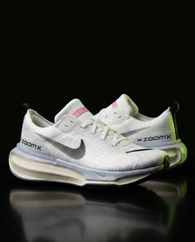 NK Knit ZoomX Cushioned Running Trainer White Grey Pink