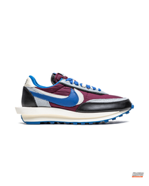 NK Layered Mixed-Media Waffle Runner Burgundy Blue Grey #burgundybluegrey