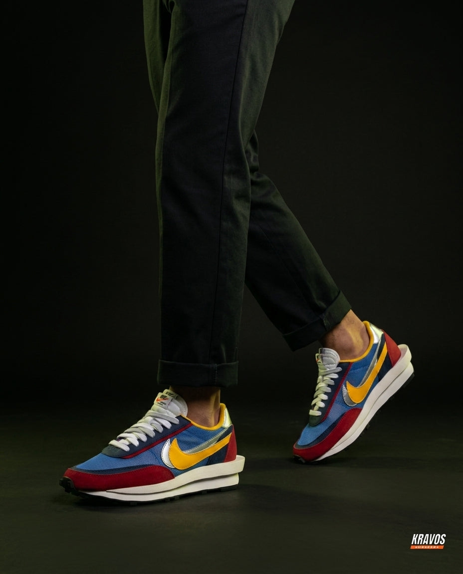 NK Layered Waffle-Sole Runner Blue Red Yellow