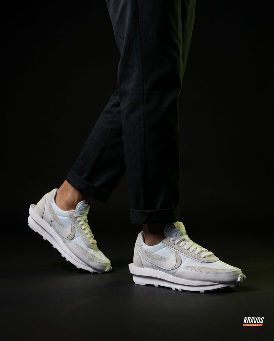 NK Layered Waffle-Sole Runner White Grey