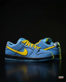 NK Leather Cartoon-Outline Skate Low Blue Yellow