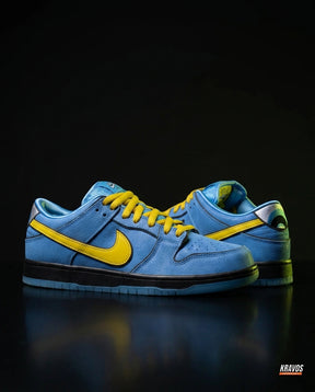 NK Leather Cartoon-Outline Skate Low Blue Yellow