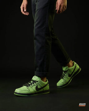 NK Leather Cartoon-Outline Skate Low Green Black