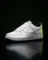 NK Leather Contrast-Stitch Court Trainer White Black