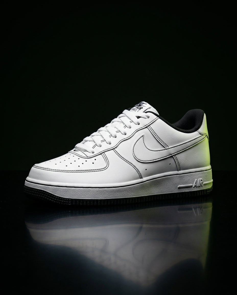 NK Leather Contrast-Stitch Court Trainer