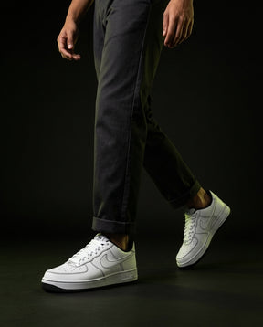 NK Leather Contrast-Stitch Court Trainer