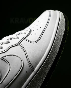 NK Leather Contrast-Stitch Court Trainer