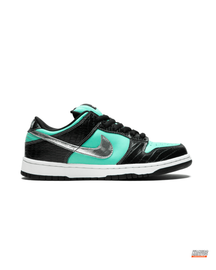 NK Leather Croc-Panel Skate Trainer Black Teal Silver #blacktealsilver