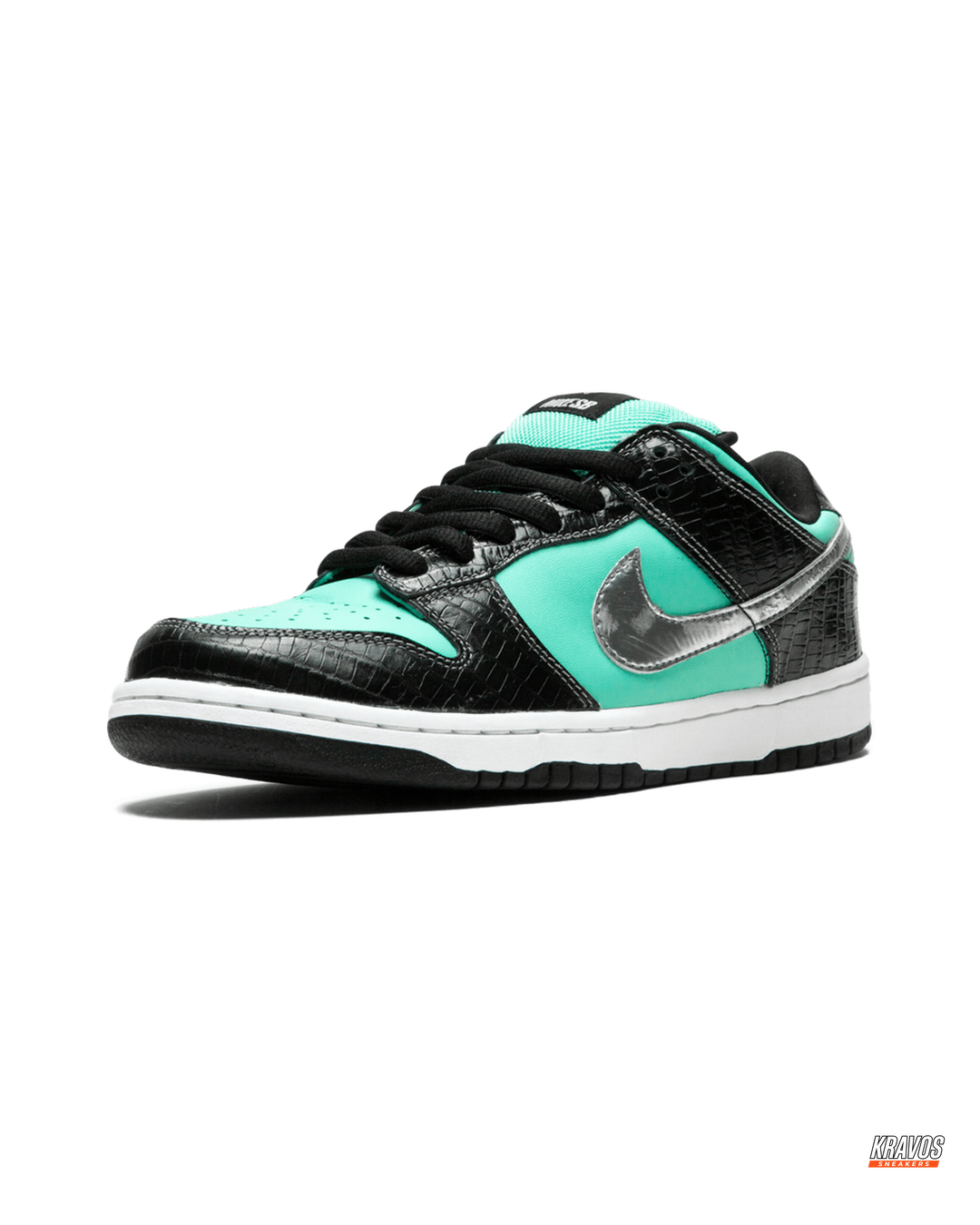 NK Leather Croc-Panel Skate Trainer