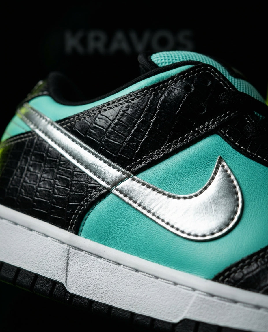 NK Leather Croc-Panel Skate Trainer
