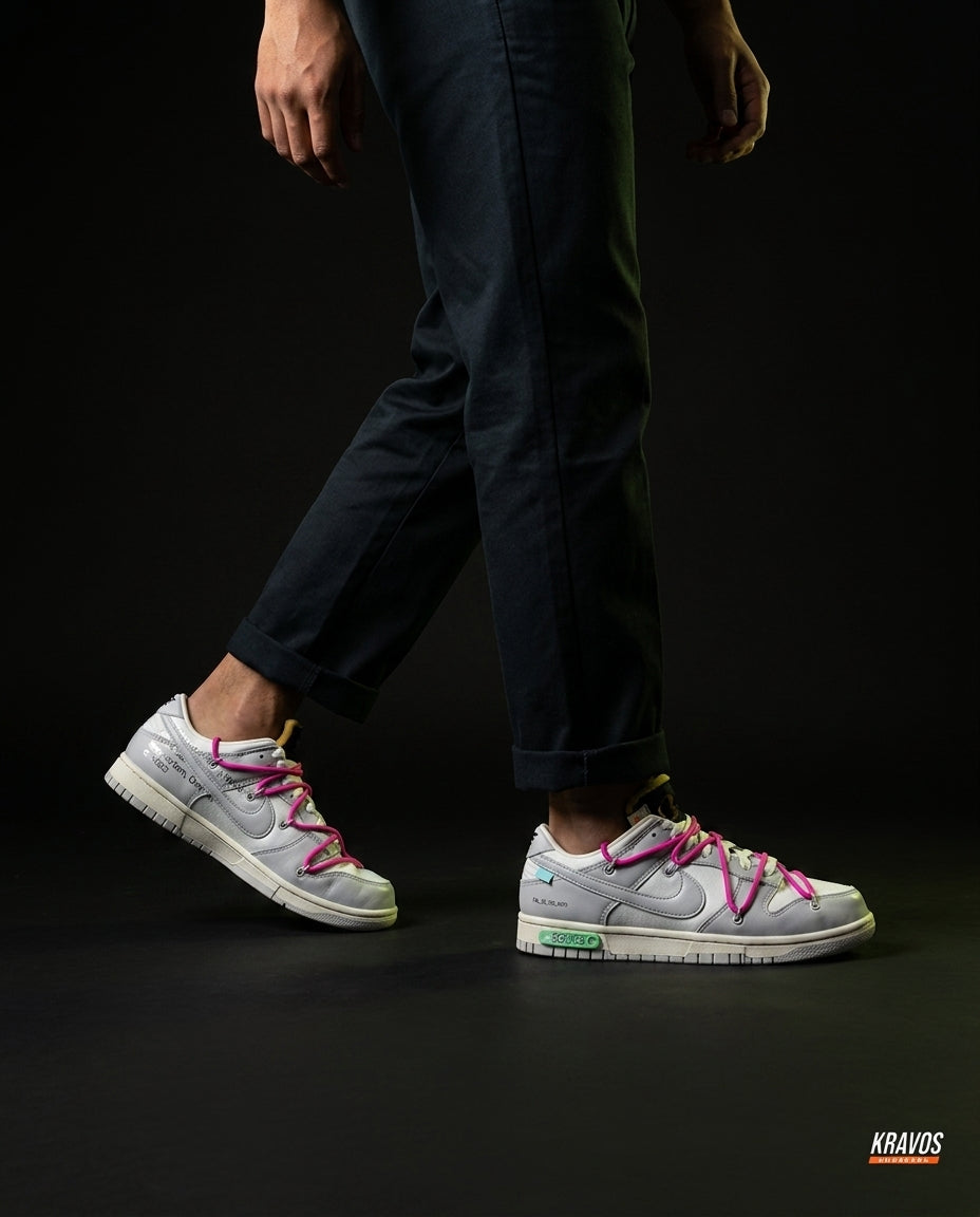 NK Leather Deconstructed Court Trainer Grey Pink