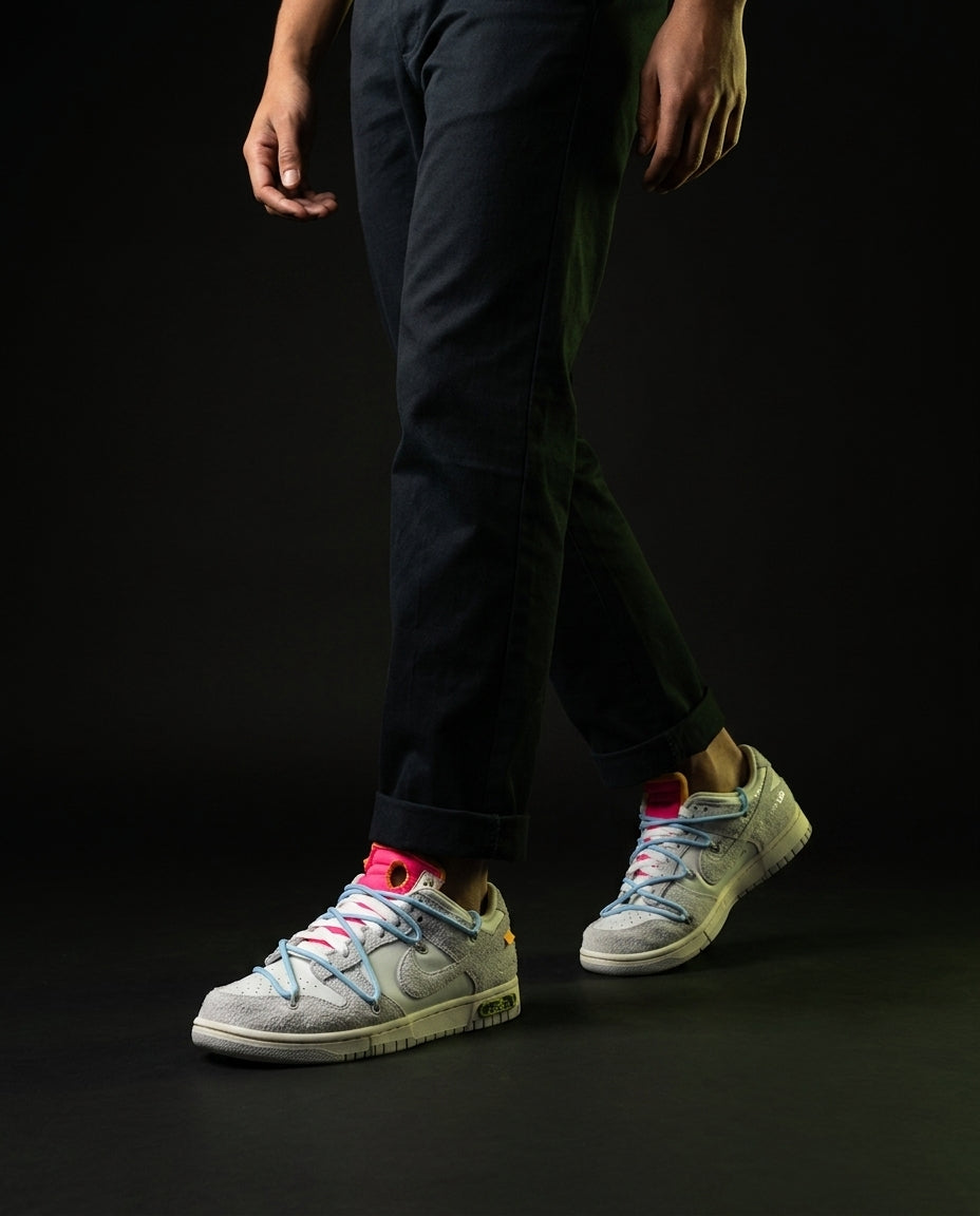 NK Leather Deconstructed Court Trainer Grey White Pink