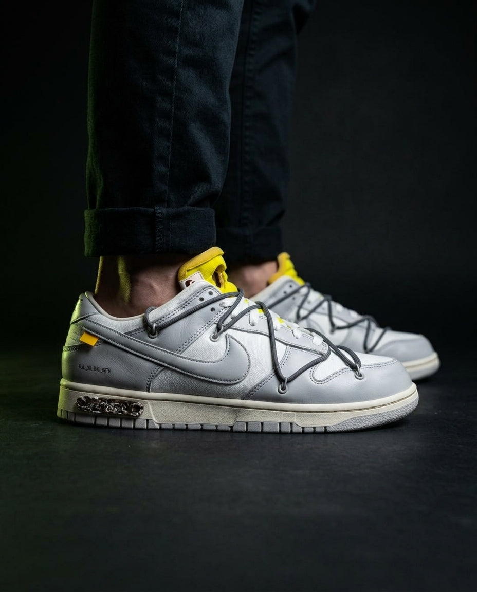 NK Leather Deconstructed Court Trainer White Grey
