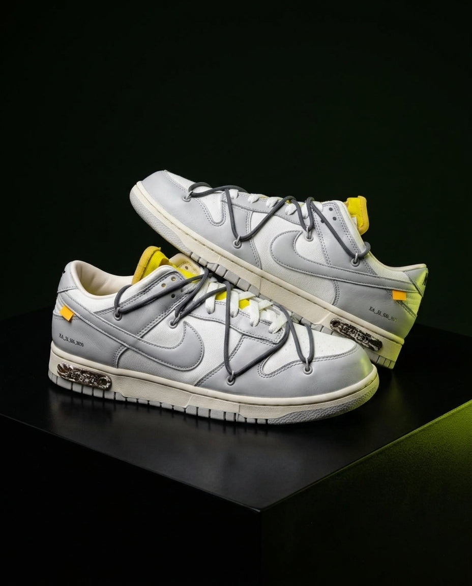 NK Leather Deconstructed Court Trainer White Grey