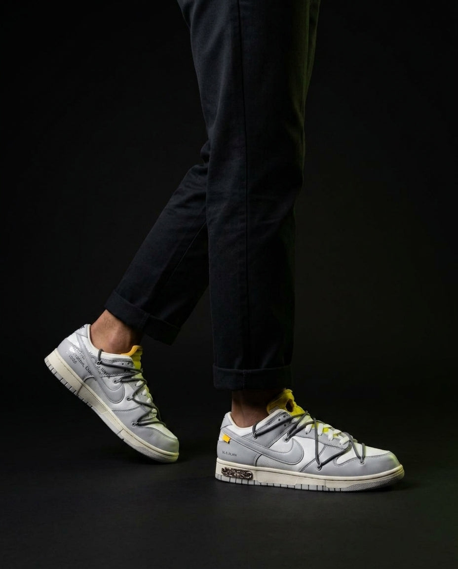 NK Leather Deconstructed Court Trainer White Grey