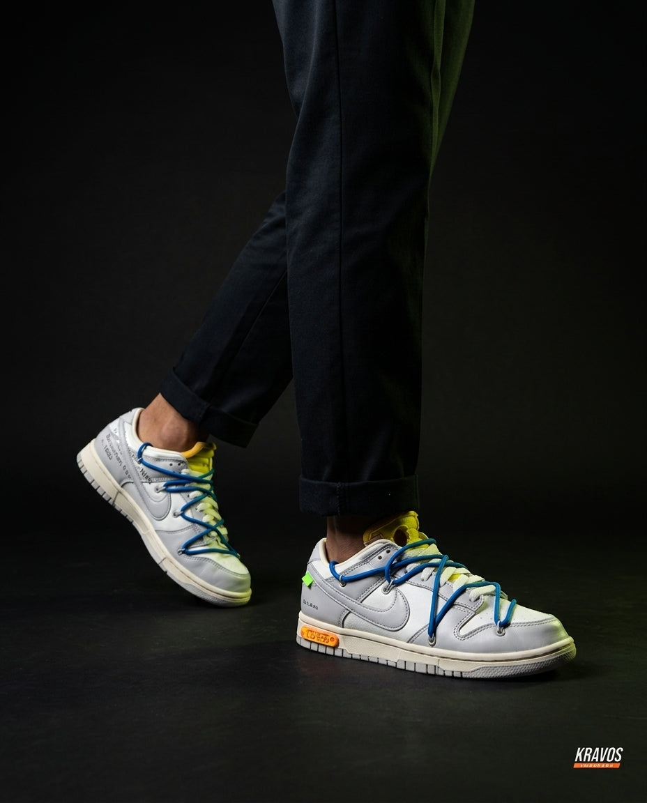 NK Leather Deconstructed Court Trainer White Grey Blue
