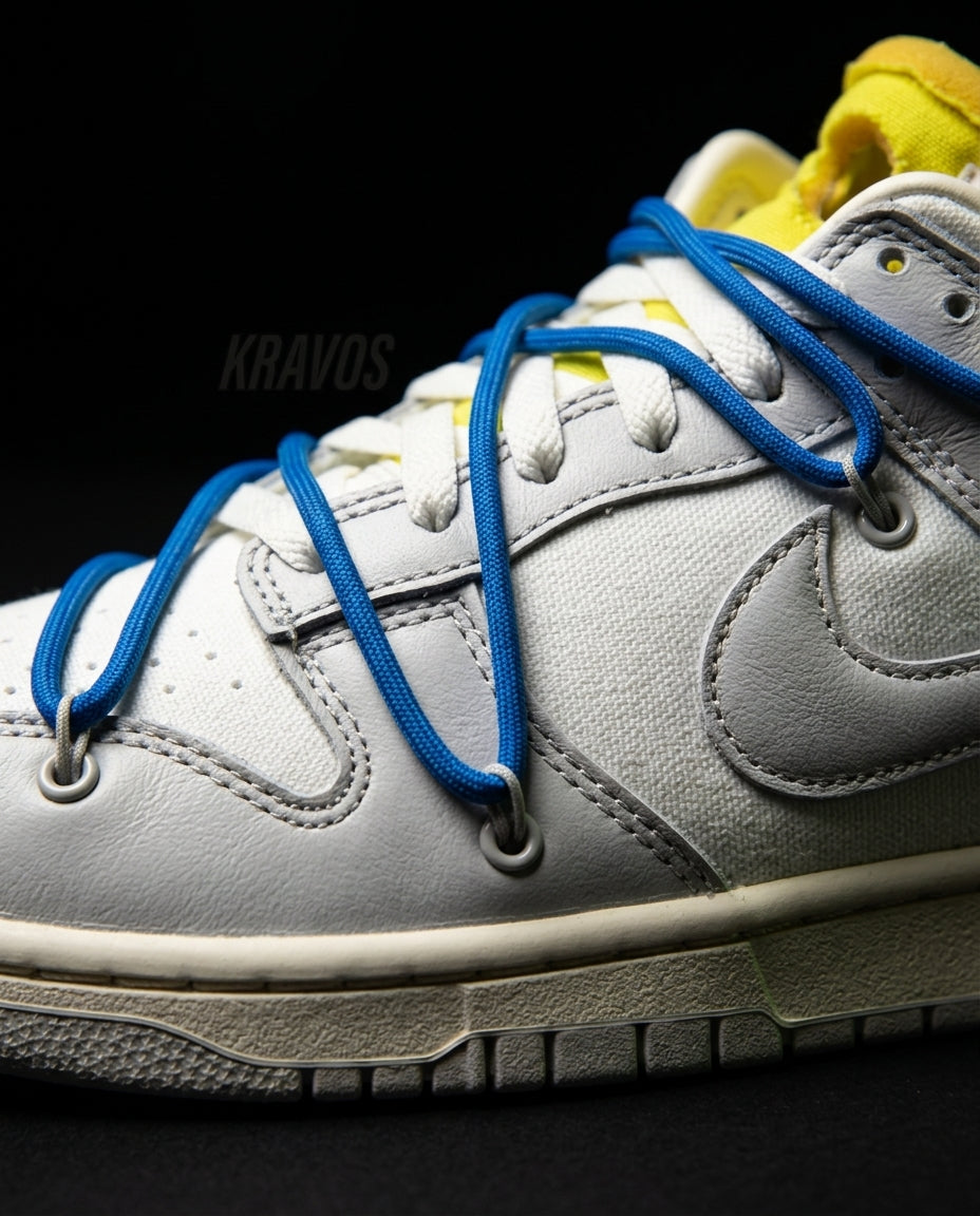 NK Leather Deconstructed Court Trainer White Grey Blue