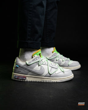 NK Leather Deconstructed Court Trainer White Grey Green