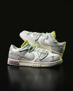 NK Leather Deconstructed Court Trainer White Grey Green