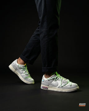 NK Leather Deconstructed Court Trainer White Grey Green