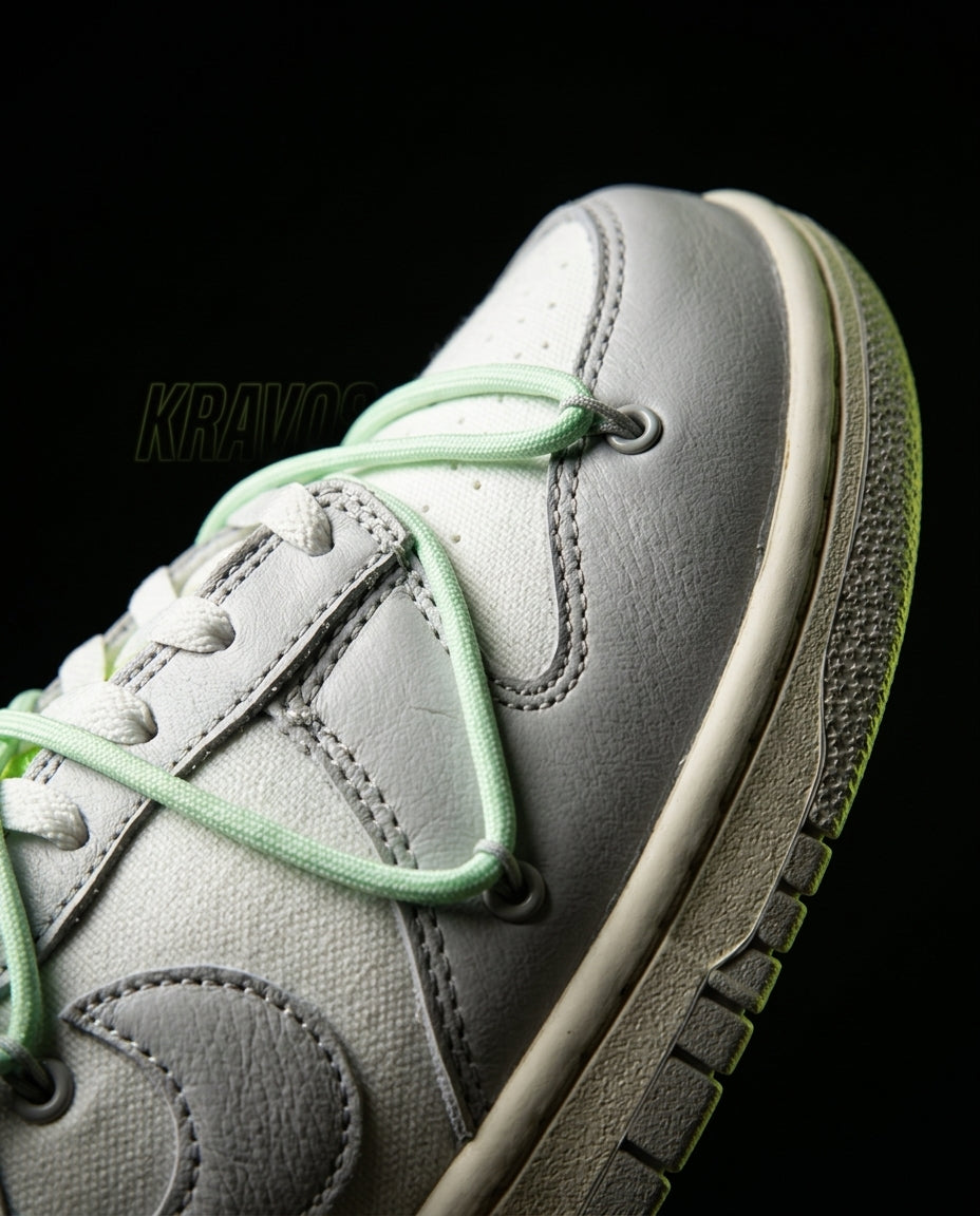 NK Leather Deconstructed Court Trainer White Grey Green