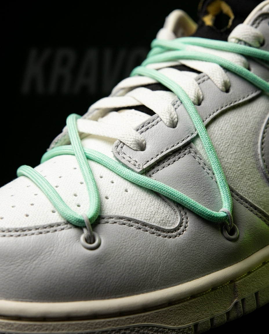 NK Leather Deconstructed Court Trainer White Grey Mint
