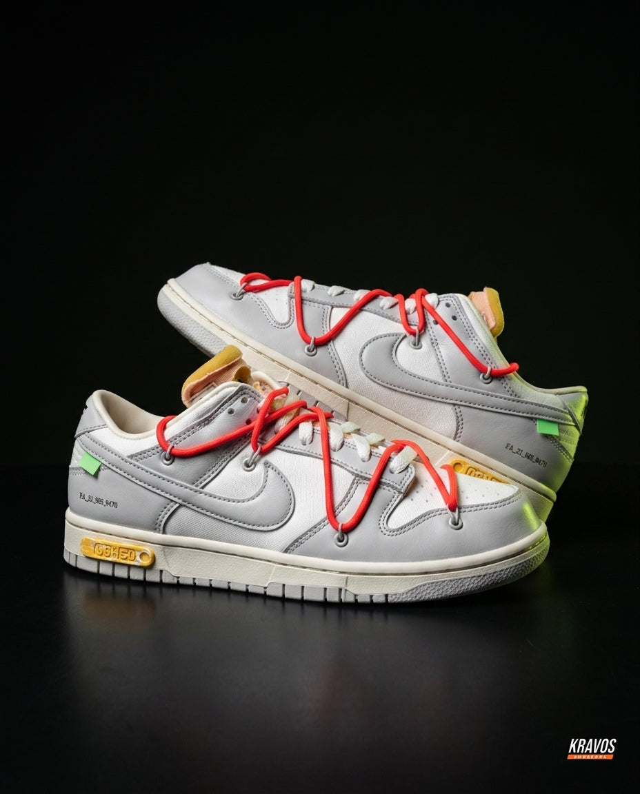 NK Leather Deconstructed Court Trainer White Grey Orange